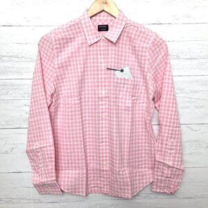 New UNTUCKit Women's Calina Shirt Pink & White Gingham Button Up size 4